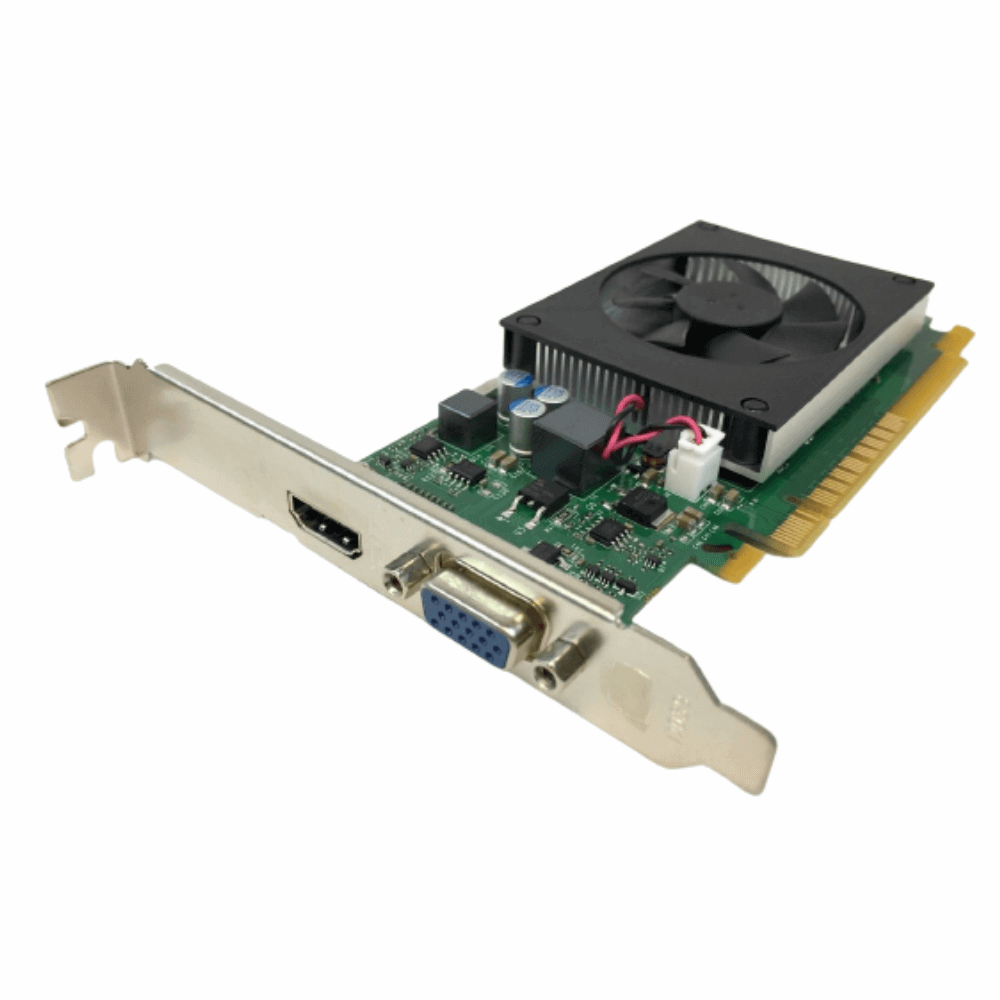 Carte Graphique PCI Express 2.0 - 1 Go DDR3, 64 Bits, Core 500 MHz, Mémoire 589 MHz, Sorties VGA/DVI/HDMI, Silencieuse Et Fiable